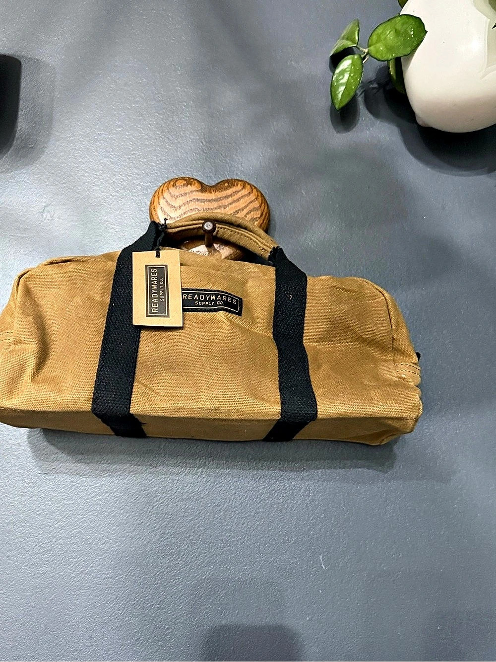 Readywares Waxed Canvas Small Utility Bag Brown & Black NWT